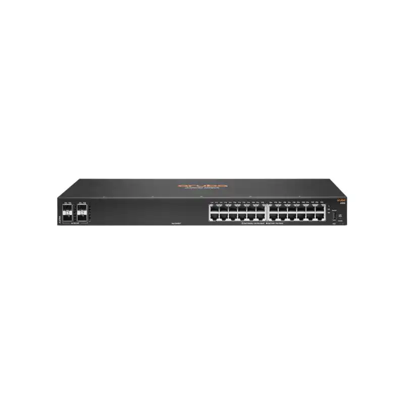 HPE Aruba 6100 24G 4SFP+ Switch - Commutateur - Géré - 24 x 10 - 100 - 1000 + 4 x 1 Gigabit - 10 Gigabit ... (JL678AABB)_1